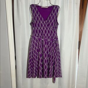 41 Hawthorn Purple Geometric Midi Dress
